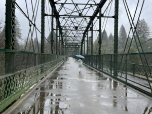 Bridge over the Russian River in Calif. on a rainy day
